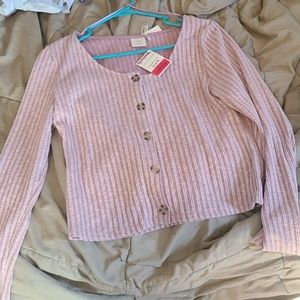NEW pink button up  top